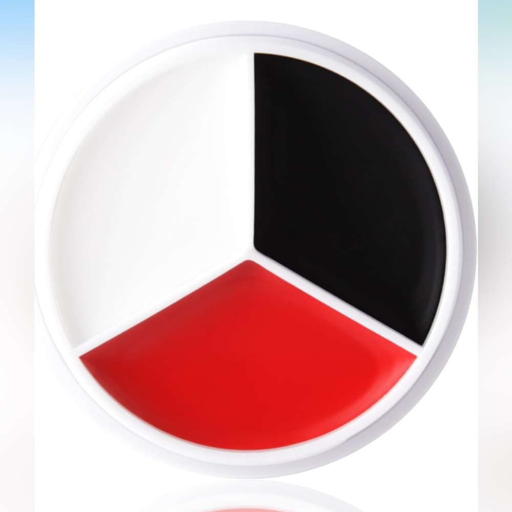 Halloween Clown Makeup Wheel,Cream White Black Red Face Body Paint,Blendable